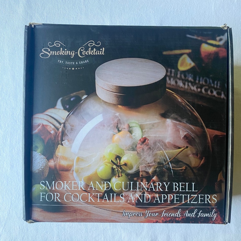 Smoking Cocktail Culinary Bell Kit – Smoker Cloche w/ Torch & Wood Chips NEW